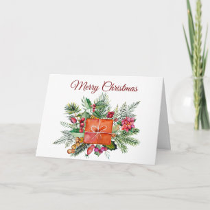 Merry Christmas Watercolor Holiday Collage Card