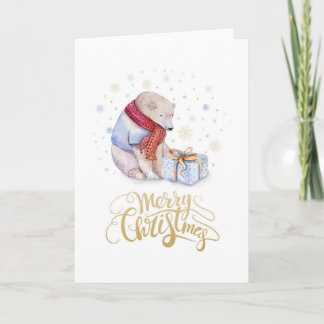Merry Christmas Watercolor illustration Holiday Card