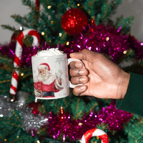 Merry Christmas Waving Santa Clause Coffee Mug