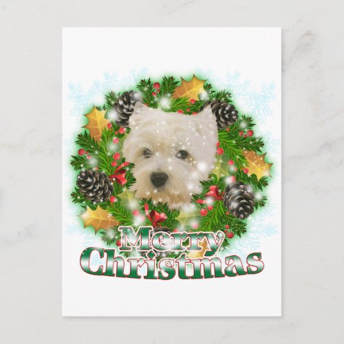 Merry Christmas Westie Holiday Postcard