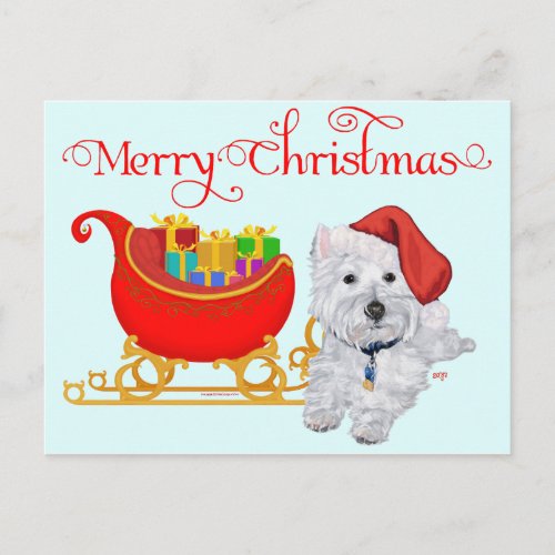 Merry Christmas Westie Holiday Postcard