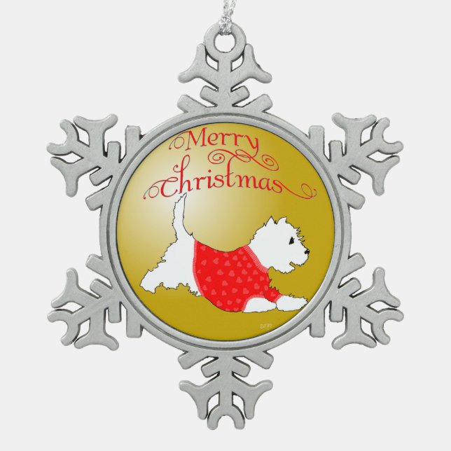 Merry Christmas Westie Ornament (Front)