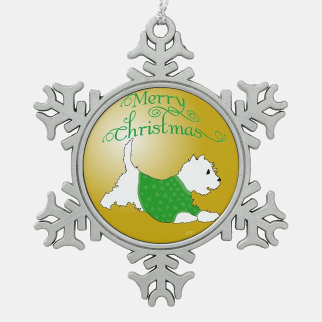 Merry Christmas Westie Ornament (Front)