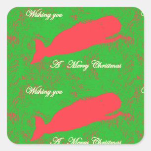 merry christmas whale stickers