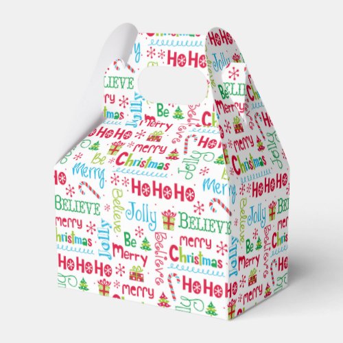 Merry Christmas Whimsical Modern Jolly Typography Favor Boxes