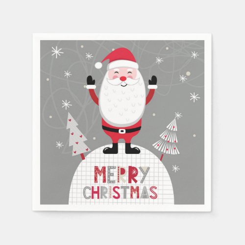 Merry Christmas Whimsical Santa Napkins