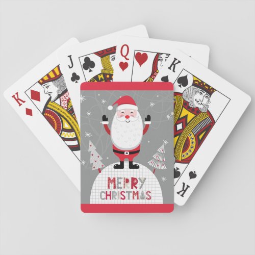 Merry Christmas Whimsical Santa Poker Cards