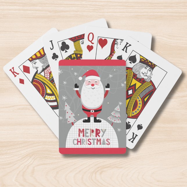 Merry Christmas Whimsical Santa Poker Cards (Creator Uploaded)