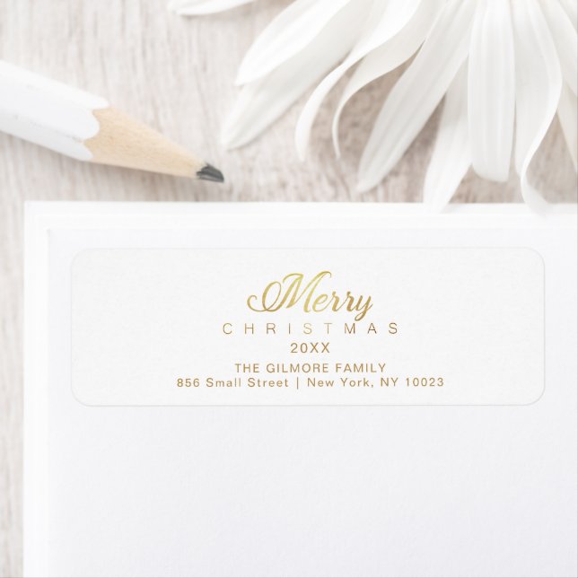 Merry Christmas Whimsical Typography Script Quote Label (Insitu)