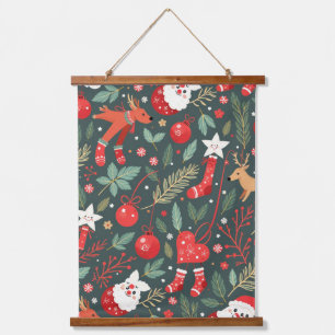Merry Christmas Whimsy Hanging Tapestry