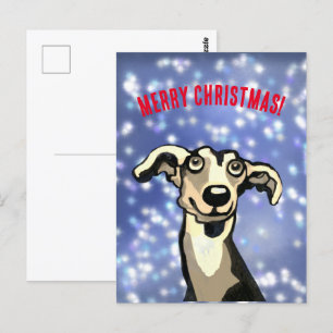 Merry Christmas whippet Postcard