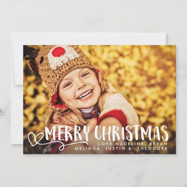 Merry Christmas White 2018 Holiday Photo Overlay (Front)