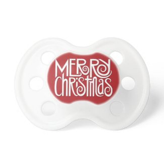 Merry Christmas white Baby Pacifier