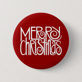 Merry Christmas White Button