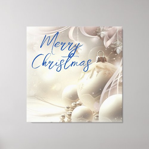 Merry Christmas White Christmas Ornaments  Canvas Print