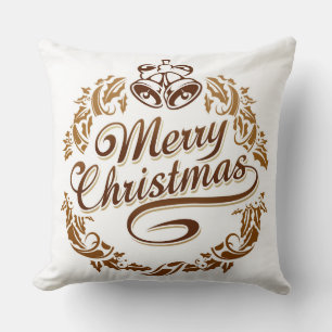 Merry Christmas White Decorative PIllow