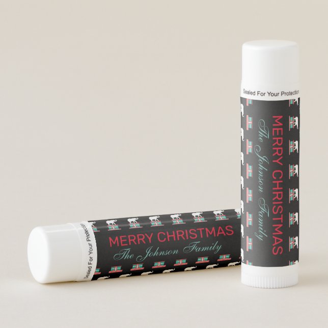 Merry Christmas White Elephant Stocking Stuffer Lip Balm (Front)