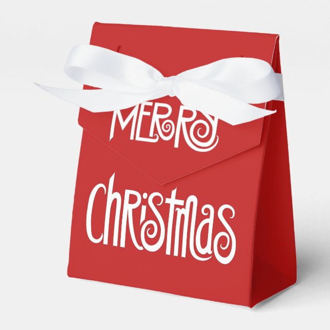 Merry Christmas white Favor Boxes (Front Side)