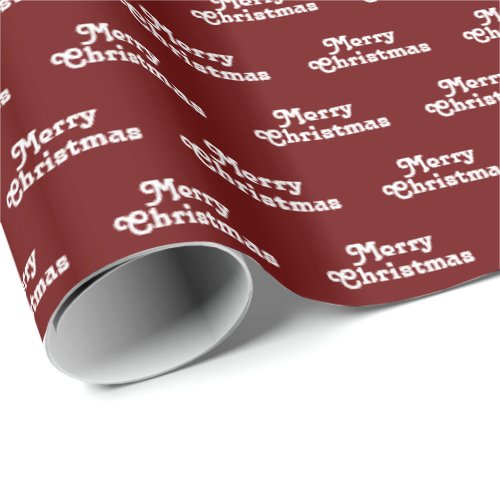Merry Christmas white maroon burgundy wine holiday Wrapping Paper
