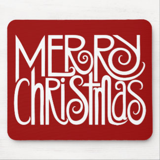Merry Christmas White Mousepad
