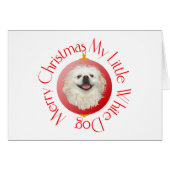 Merry Christmas White Pekingese (Front Horizontal)