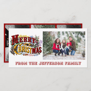 Merry Christmas White Photo Card