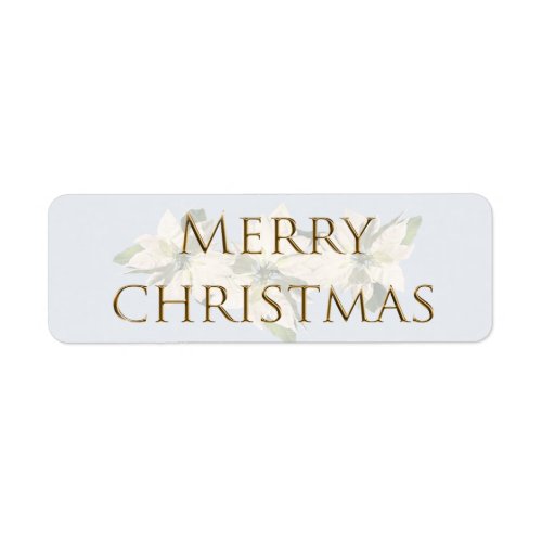 Merry Christmas White Poinsettia Envelope Sticker