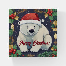 Merry Christmas White Polar Bear 