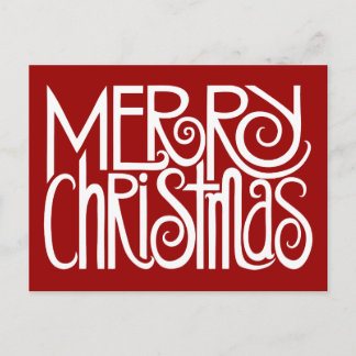 Merry Christmas White Postcard