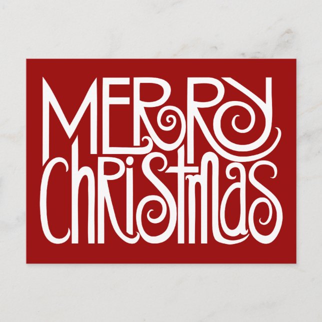 Merry Christmas White Postcard (Front)