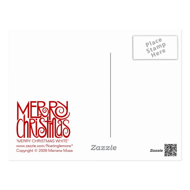 Merry Christmas White Postcard