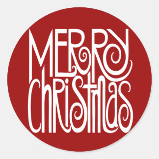 Merry Christmas White Sticker
