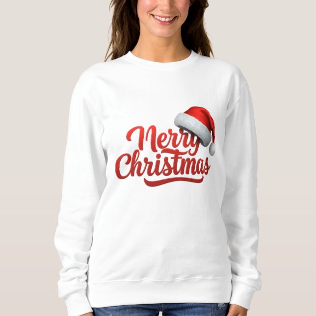 Merry Christmas White sweatshirt gift (Front)