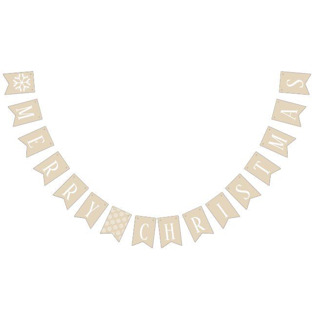 Merry Christmas White Text Bunting Flags (All)