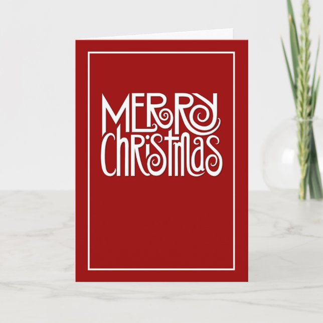 Merry Christmas white text Card (Front)