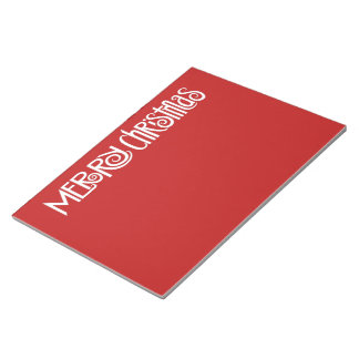 Merry Christmas white Text Notepad