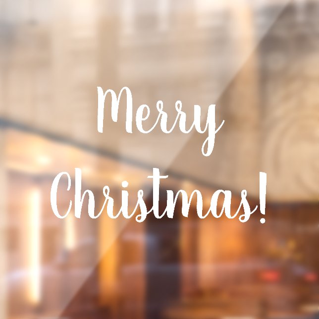 Merry Christmas White Typography Script Festive Window Cling (Sheet 2)