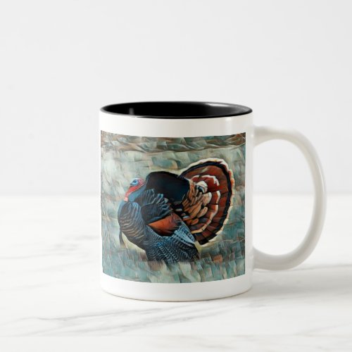 Merry Christmas Wild Turkey Two_Tone Coffee Mug