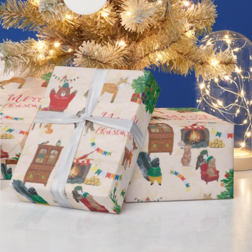 Merry Christmas Wildlife Fun Wrapping Paper