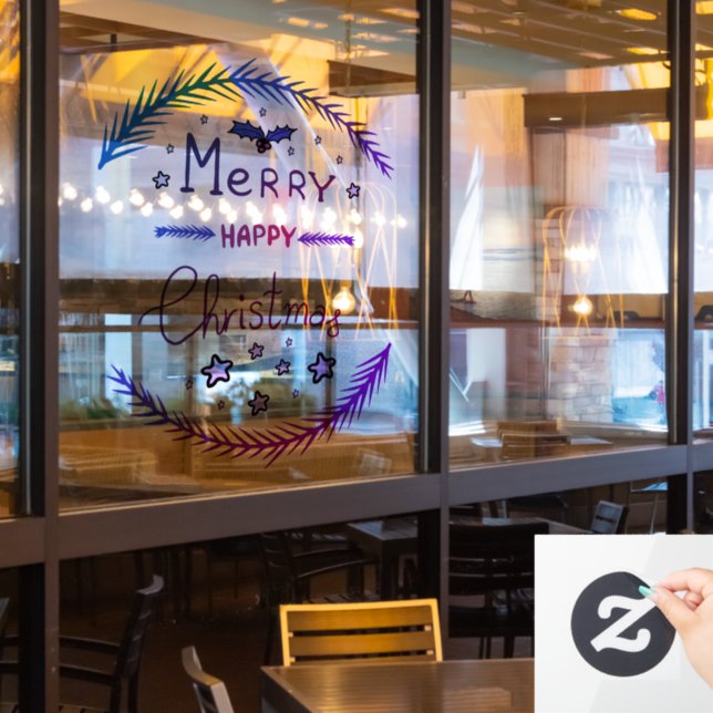 Merry Christmas Window Cling (Restaurant Window)