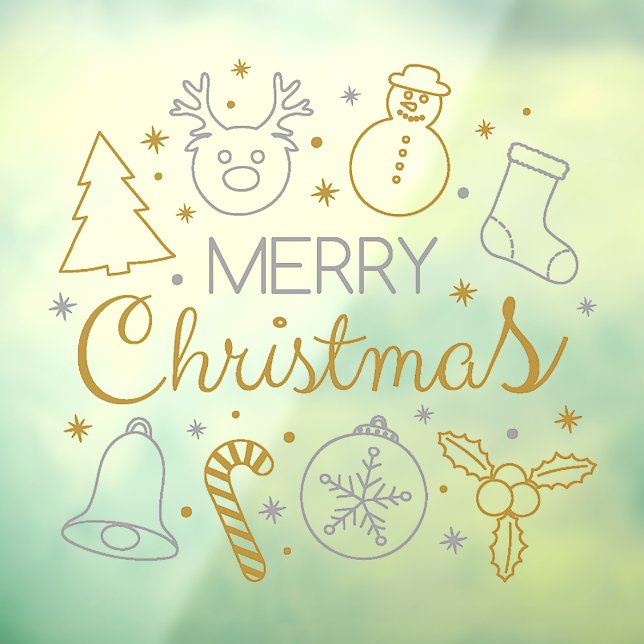 Merry Christmas Window Cling (Sheet 3)