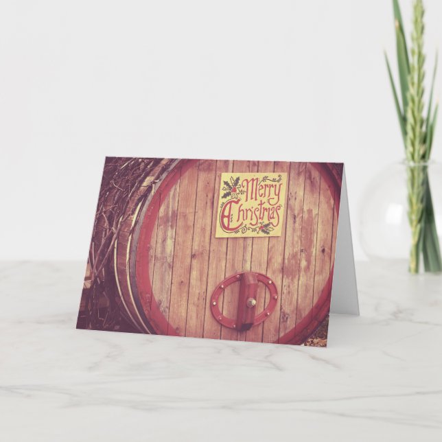 Merry Christmas Wine Barrel Card (Front)