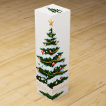 Merry Christmas  Wine Box<br><div class="desc">A serene winter scene featuring a majestic Christmas tree adorned with shimmering ornaments and draped in a blanket of snow. The text "Merry Christmas" is elegantly this displayed at the base of the tree,  adding a touch of festive cheer to the winter wonderland.</div>