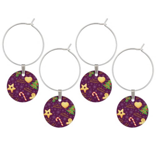 Merry Christmas Wine Charms