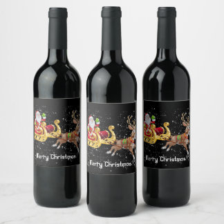 Merry Christmas Wine Label