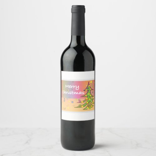 Merry Christmas Wine Label