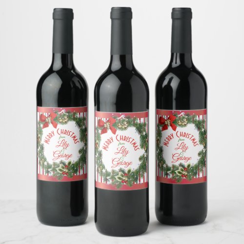 Merry Christmas Wine Label