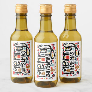 Merry Christmas Wine Label