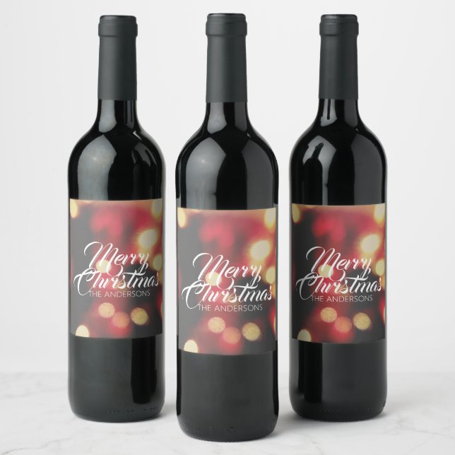 Merry Christmas Wine Label (Bottles)