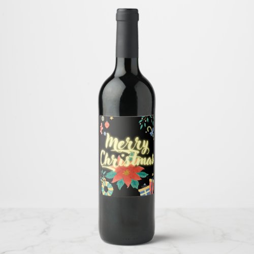 merry Christmas  Wine Label